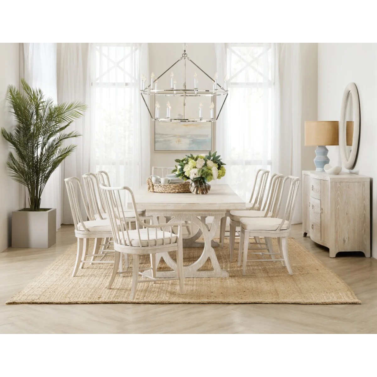 Serenity Topsail Rectangle Dining Table with 2-18in Leaves Dining Tables Brown 9