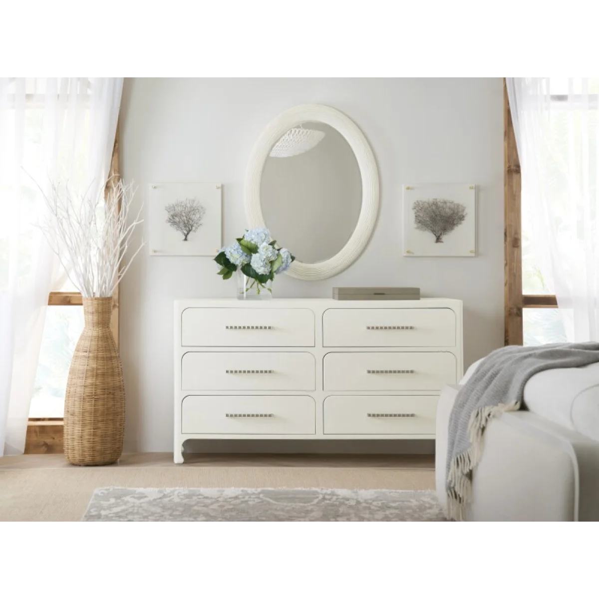 Serenity Amelia Oval Mirror Bedroom Mirrors Cream 8