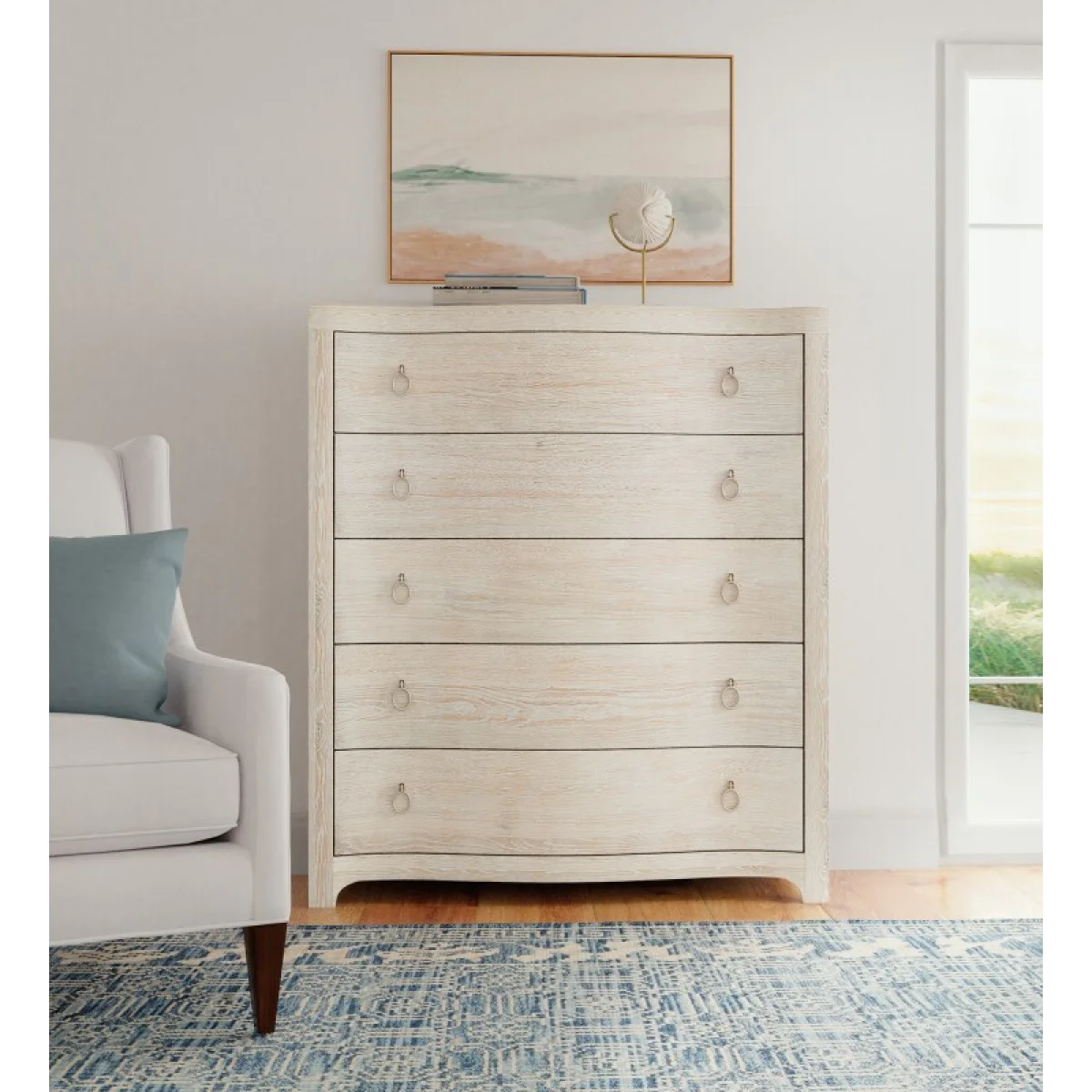 Serenity Monterey Five Drawer Chest Chests Brown 8