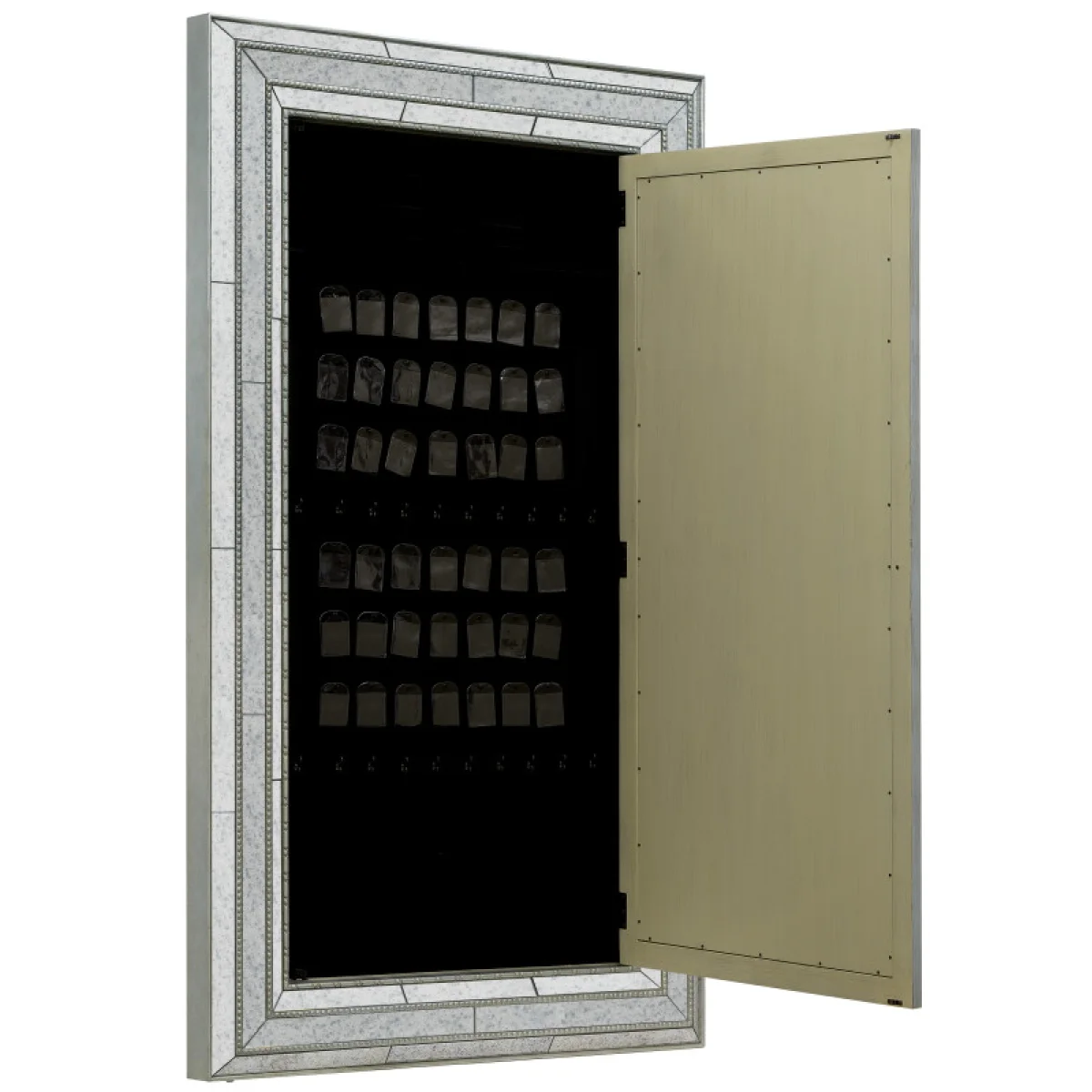 Melange Glamour Floor Mirror withJewelry Armoire Storage Mirrors Gold 6