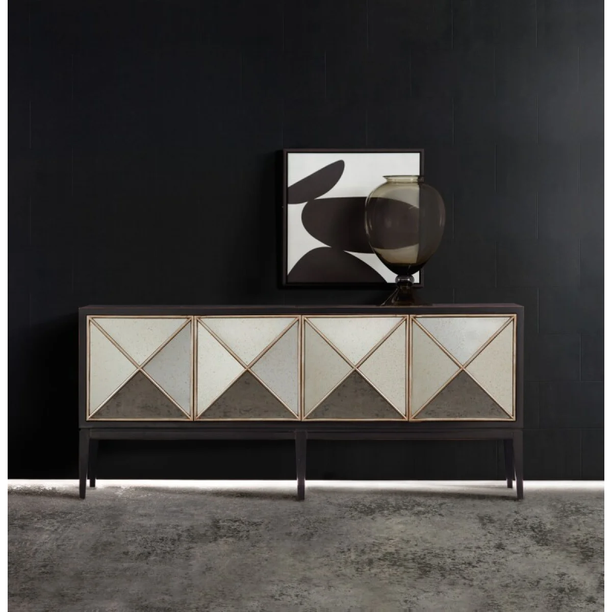 Melange Jova Four-Door Credenza Dining Storage black 7