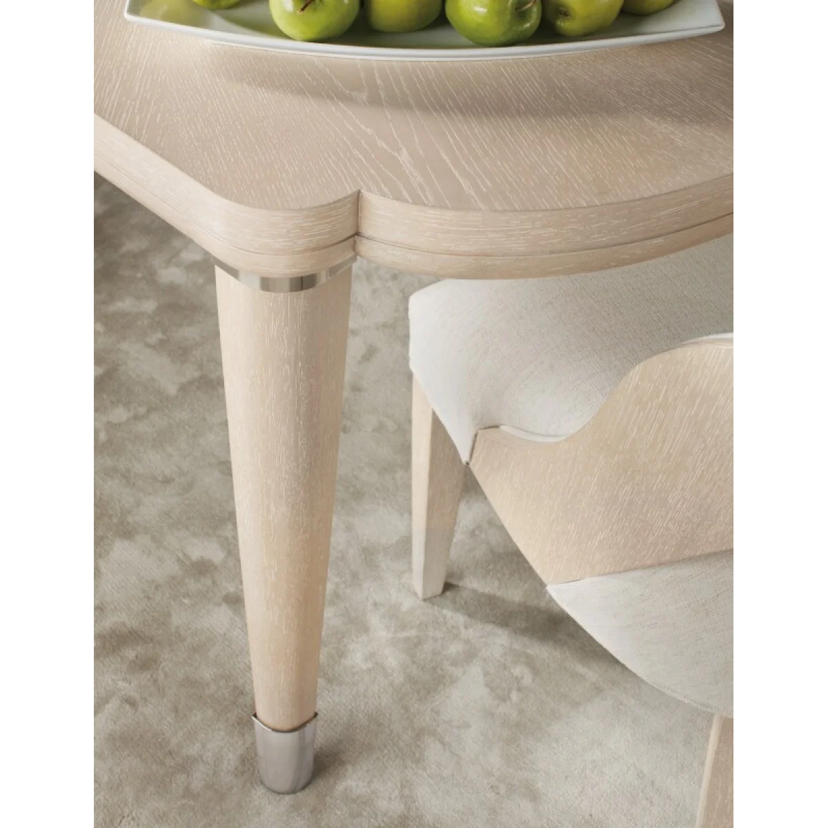 Nouveau Chic Rectangle Dining Table with 1-22in Leaf Dining Tables Brown 6