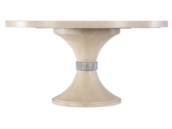 Nouveau Chic Round Pedestal Dining Table Dining Tables Brown