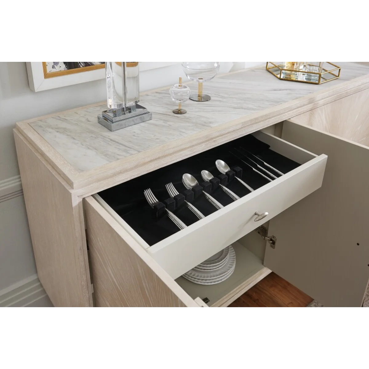 Nouveau Chic Buffet Dining Storage Brown 11