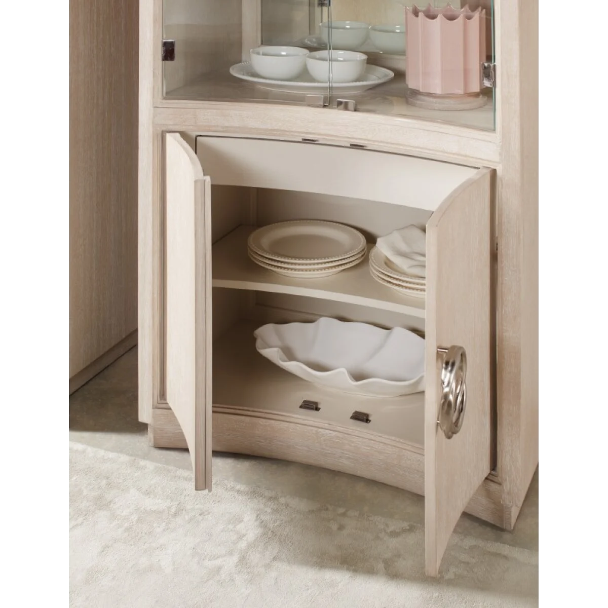 Nouveau Chic Display Cabinet Dining Storage Brown 6