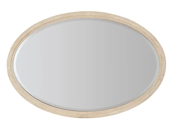 Nouveau Chic Oval Mirror Bedroom Mirrors Brown