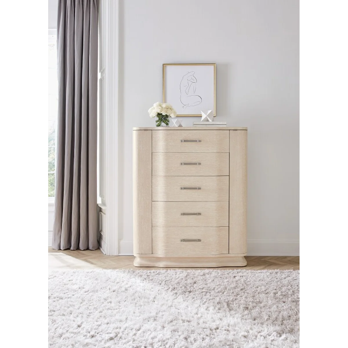 Nouveau Chic Five Drawer Chest Chests Brown 9