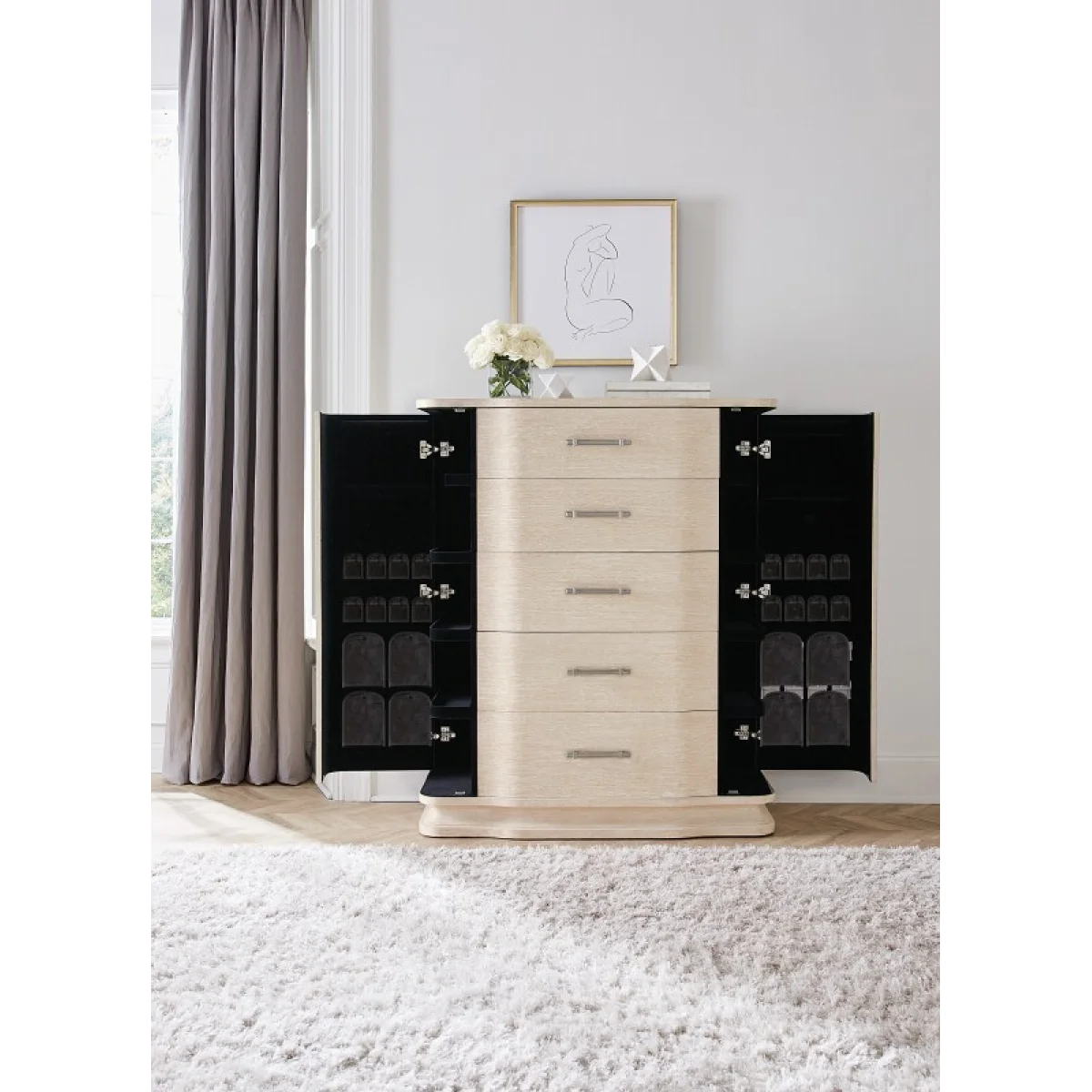 Nouveau Chic Five Drawer Chest Chests Brown 10