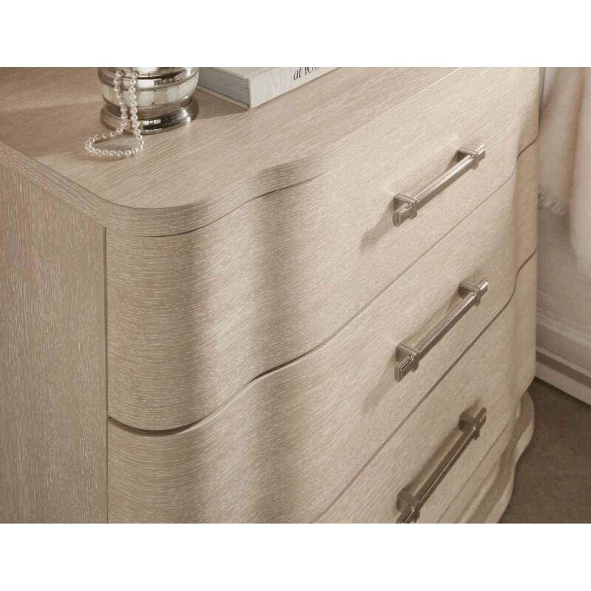 Nouveau Chic Three Drawer Nightstand Nightstands Brown 6