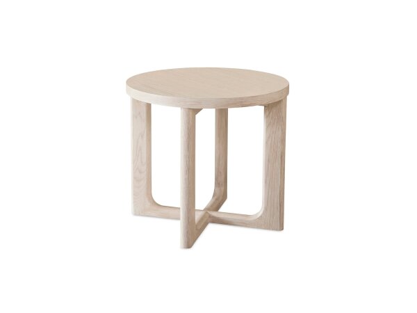 Reston Round End Table Vintage White Oak End tables Bassett Furniture