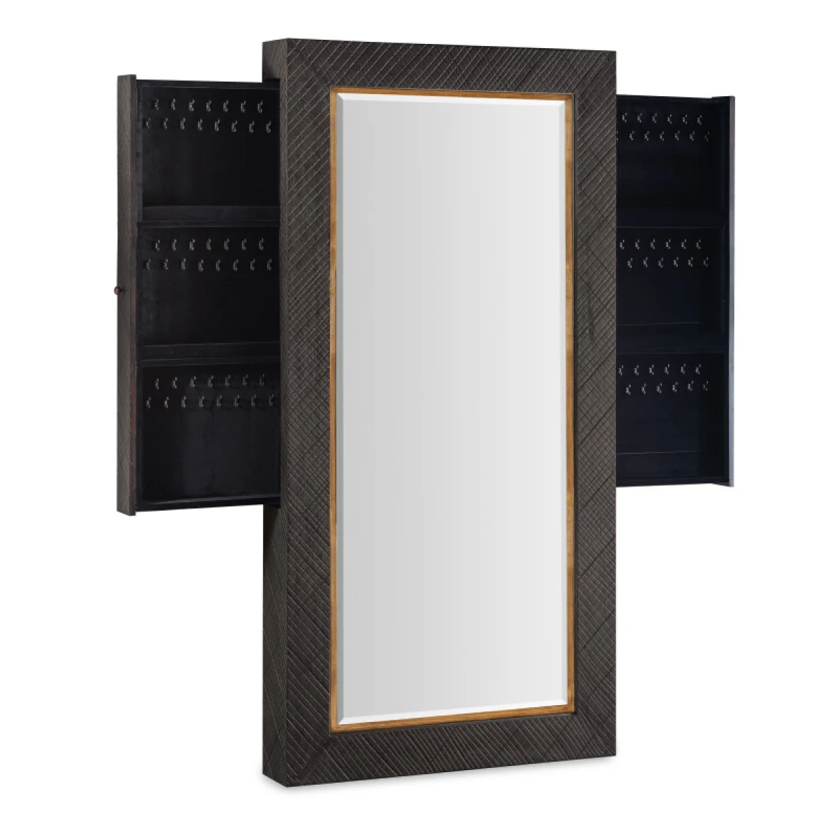 Big Sky Floor Mirror withJewelry Storage Mirrors Brown 6