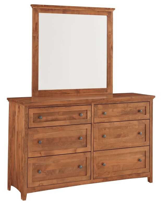 Emmerson 6 Drawer Dresser and Mirror - Tuscan Brown