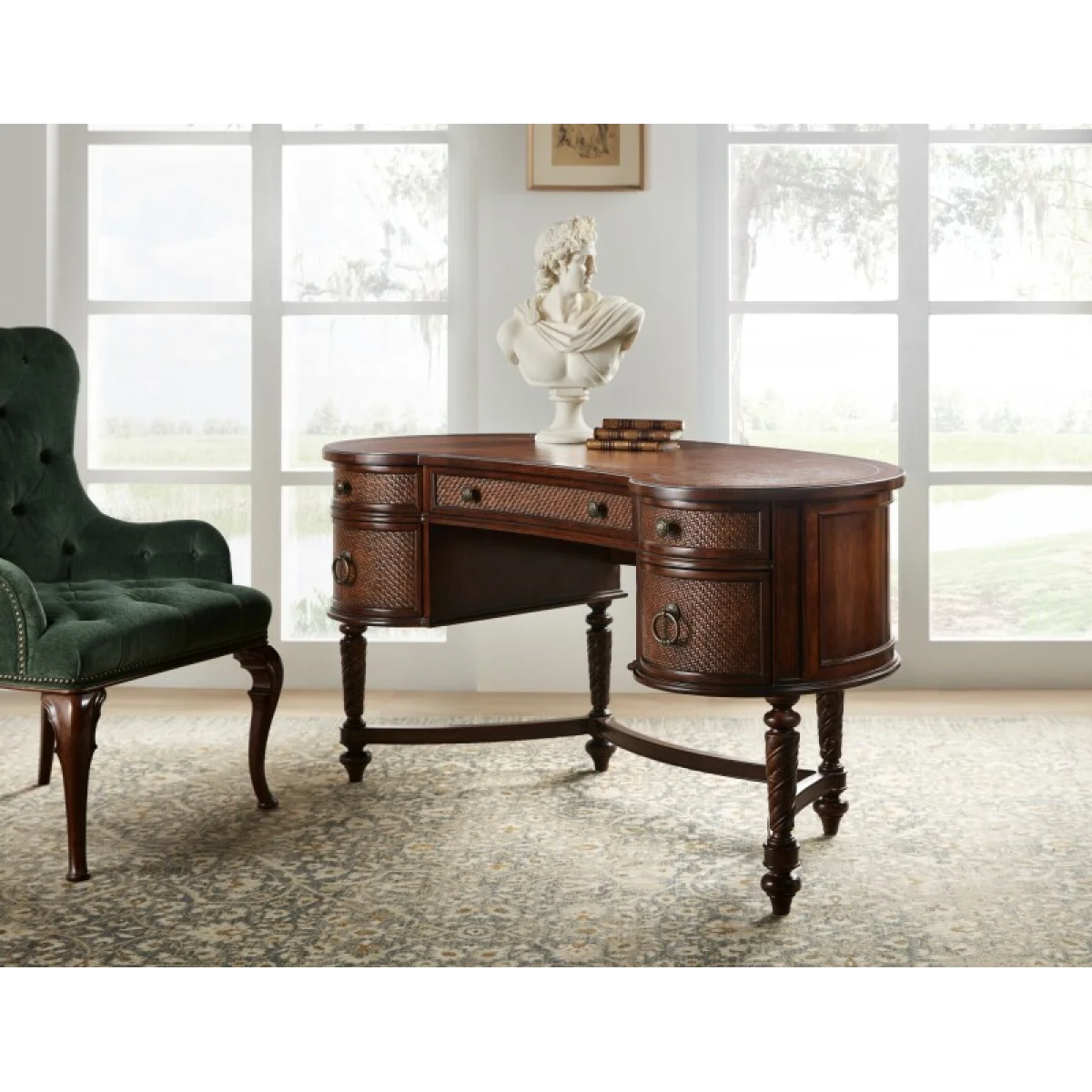 Charleston Kidney Writing Desk Desks Brown 9
