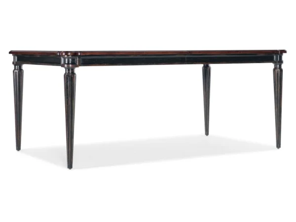 Charleston Rectangle Leg Dining Table w-2-22in Leaves Dining Tables black