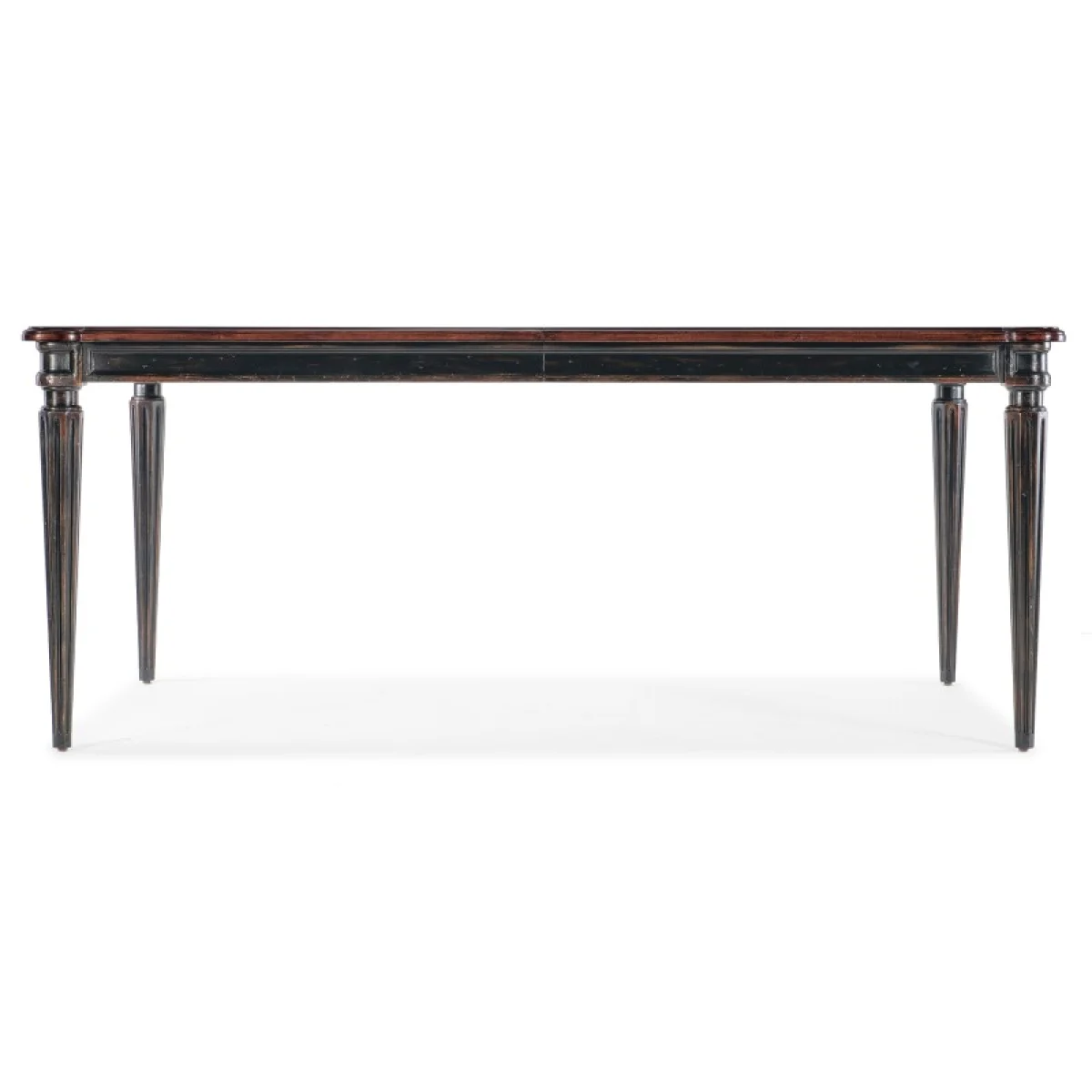 Charleston Rectangle Leg Dining Table w-2-22in Leaves Dining Tables black 7
