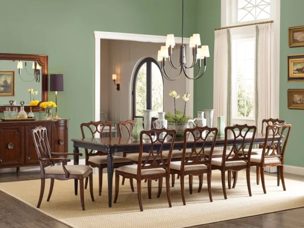 Charleston Rectangle Leg Dining Table w-2-22in Leaves Dining Tables black 23