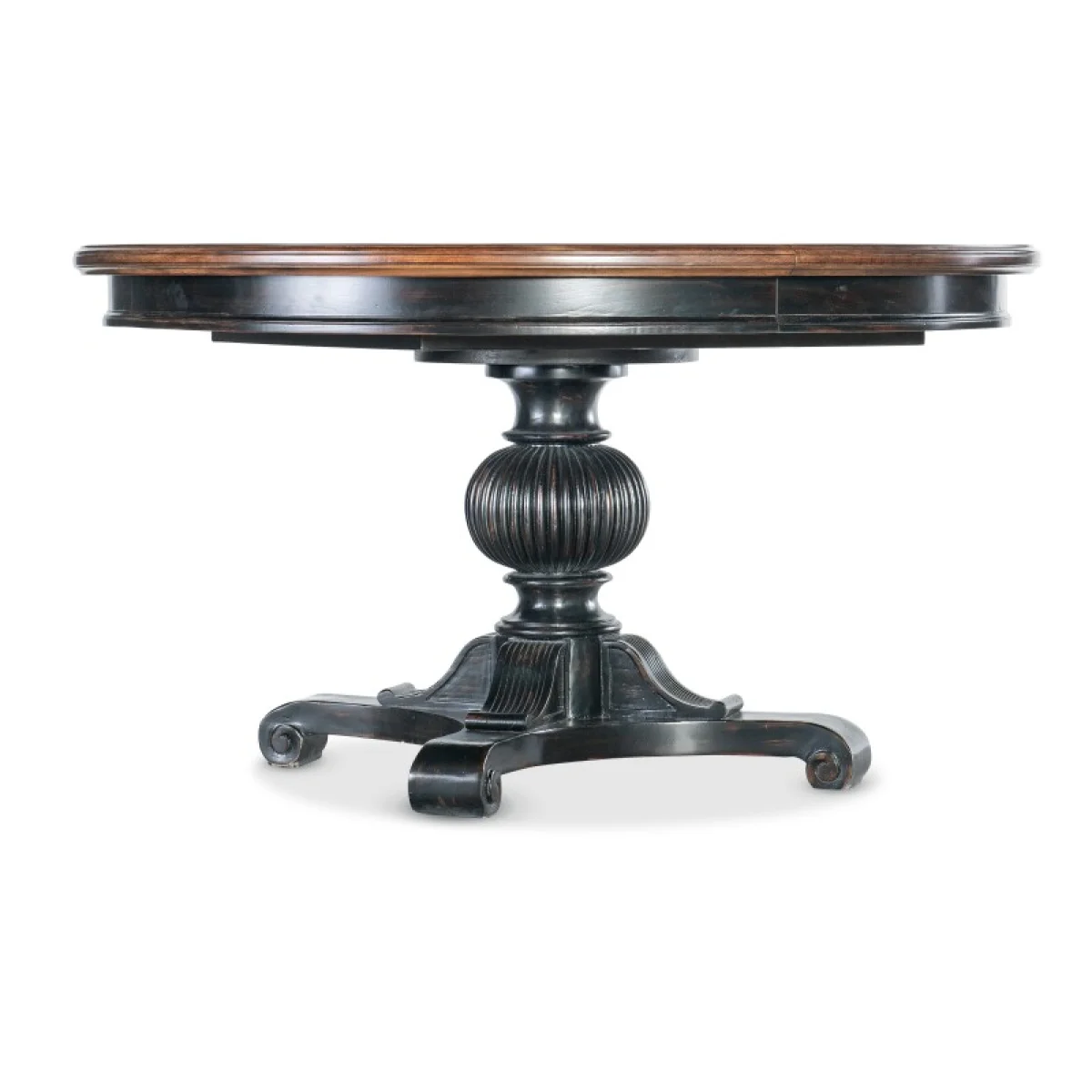 Charleston Round Pedestal Dining Table with 1-20in Leaf Dining Tables black 4