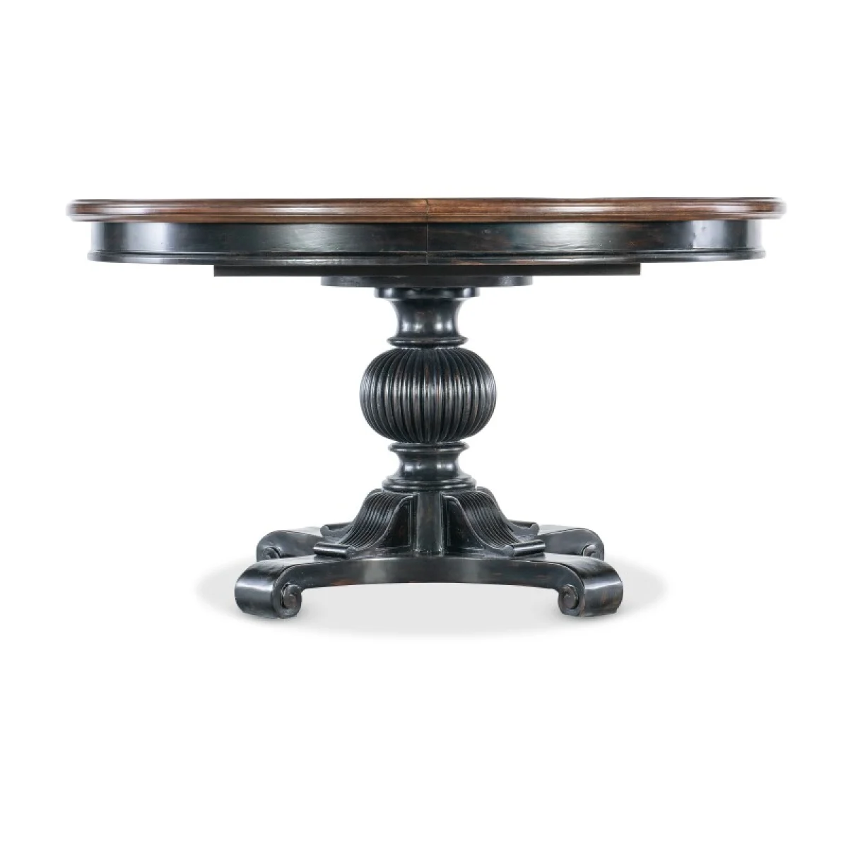 Charleston Round Pedestal Dining Table with 1-20in Leaf Dining Tables black 6