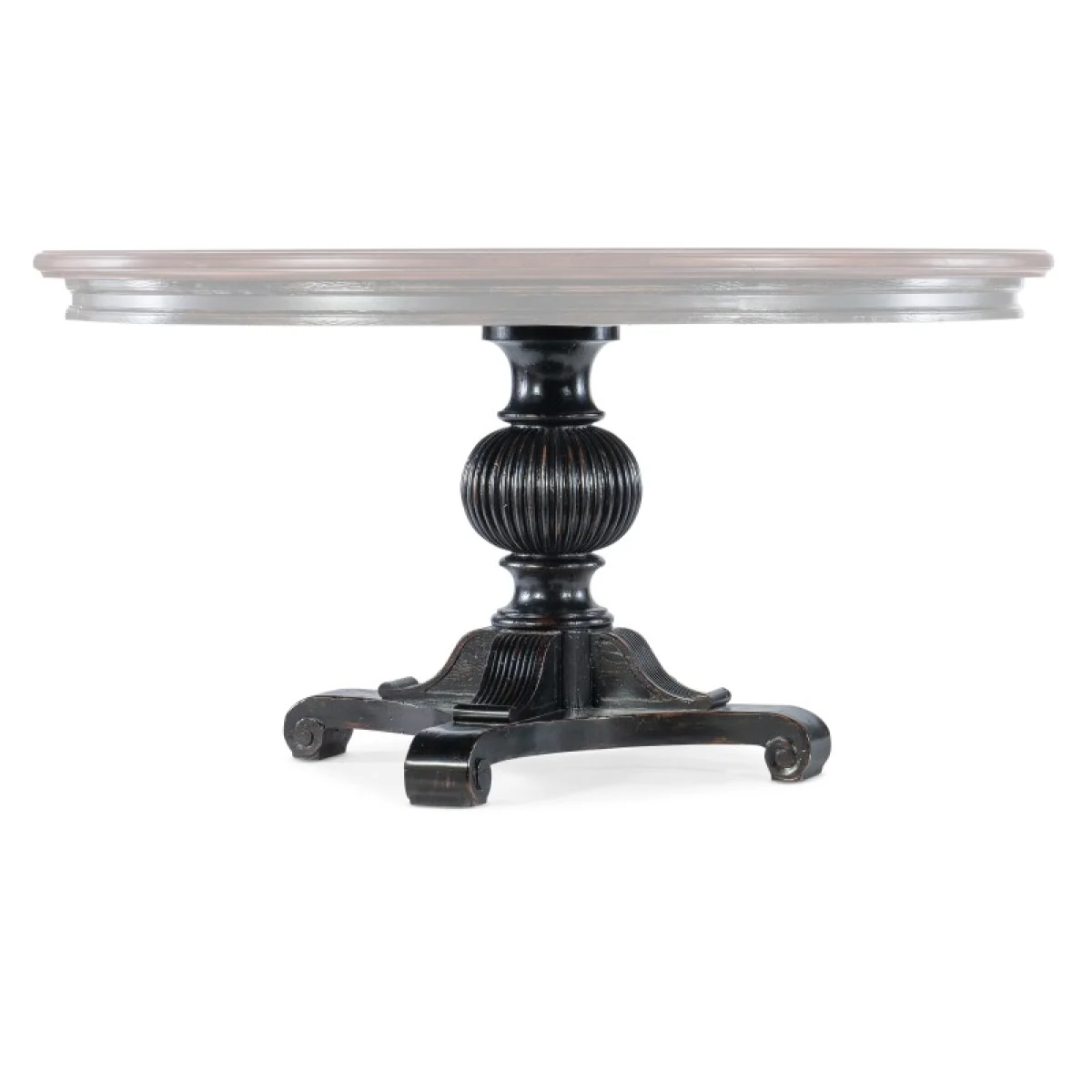 Charleston Round Pedestal Dining Table with 1-20in Leaf Dining Tables black 14