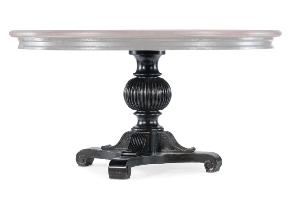 Charleston Round Pedestal Dining Table with 1-20in Leaf Dining Tables black 29