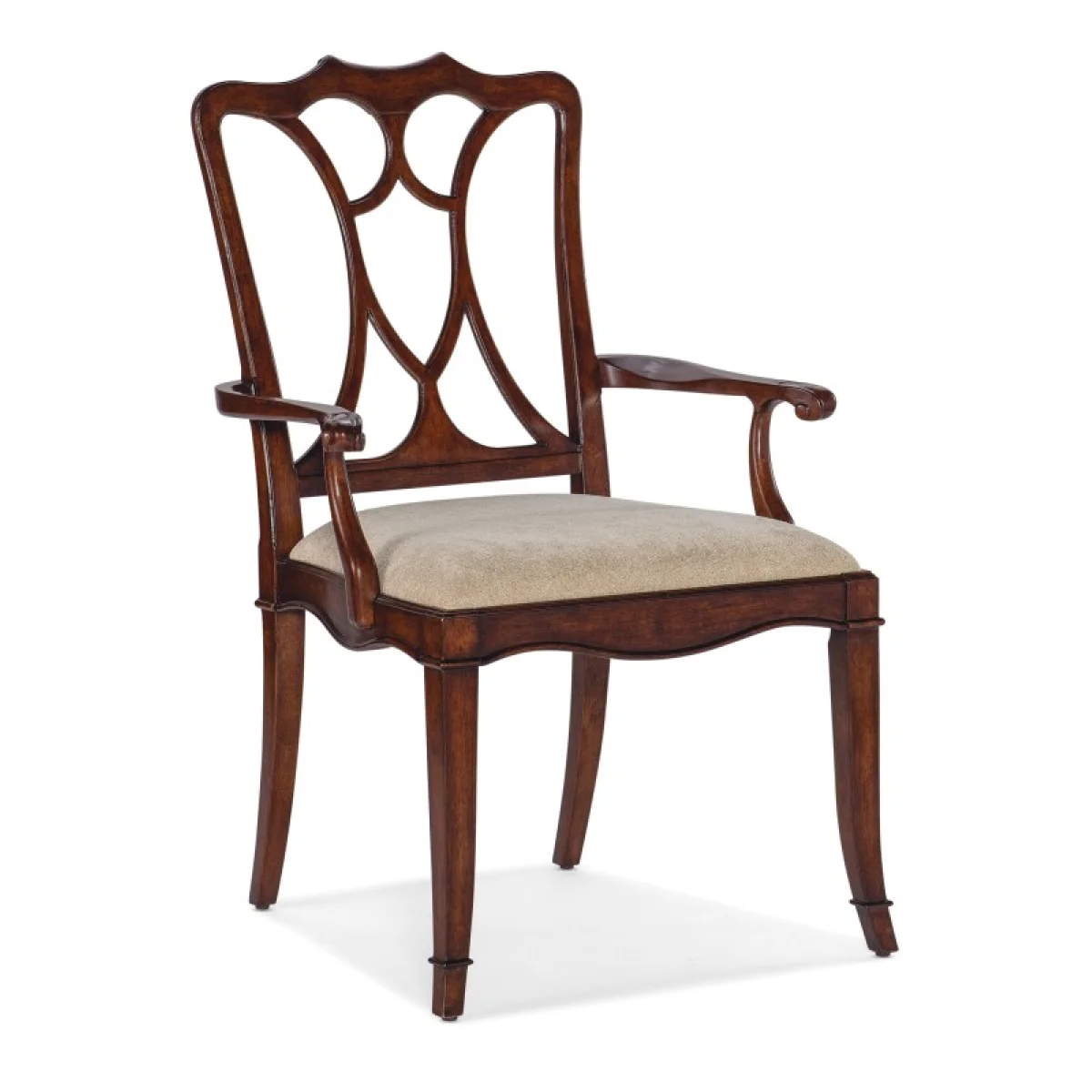 Charleston Upholstered Seat Arm Chair Chairs & Benches Beige 4