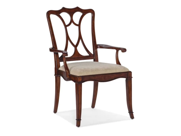 Charleston Upholstered Seat Arm Chair Chairs & Benches Beige