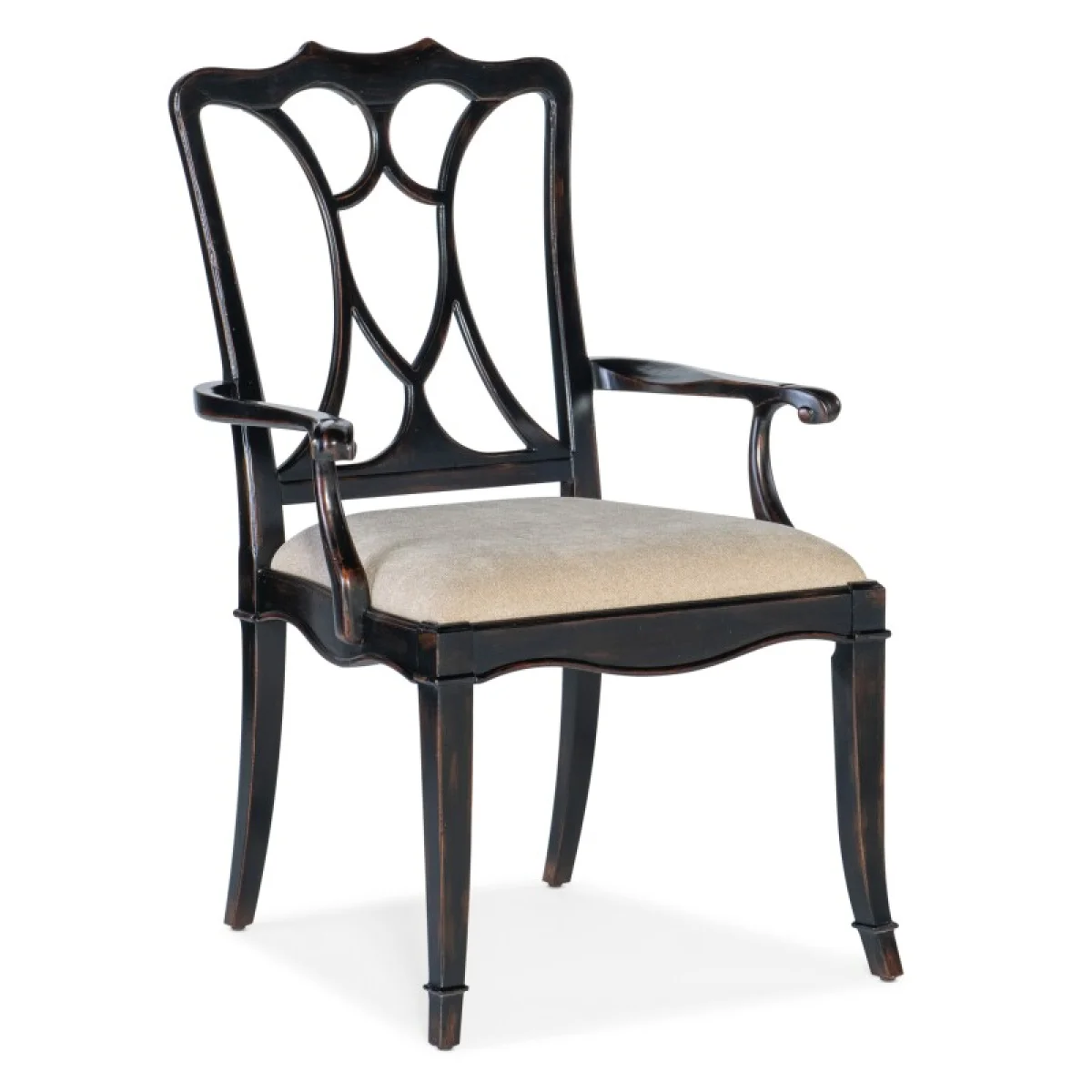 Charleston Upholstered Seat Arm Chair Chairs & Benches Beige 4