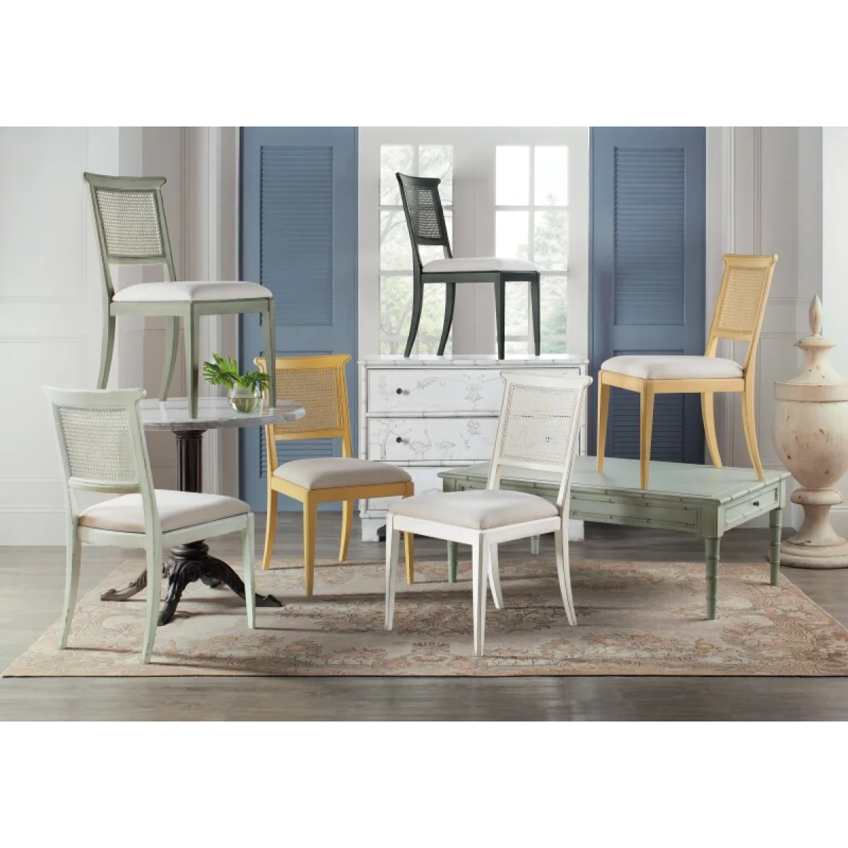 Charleston Upholstered Seat Side Chair Chairs & Benches Beige 9