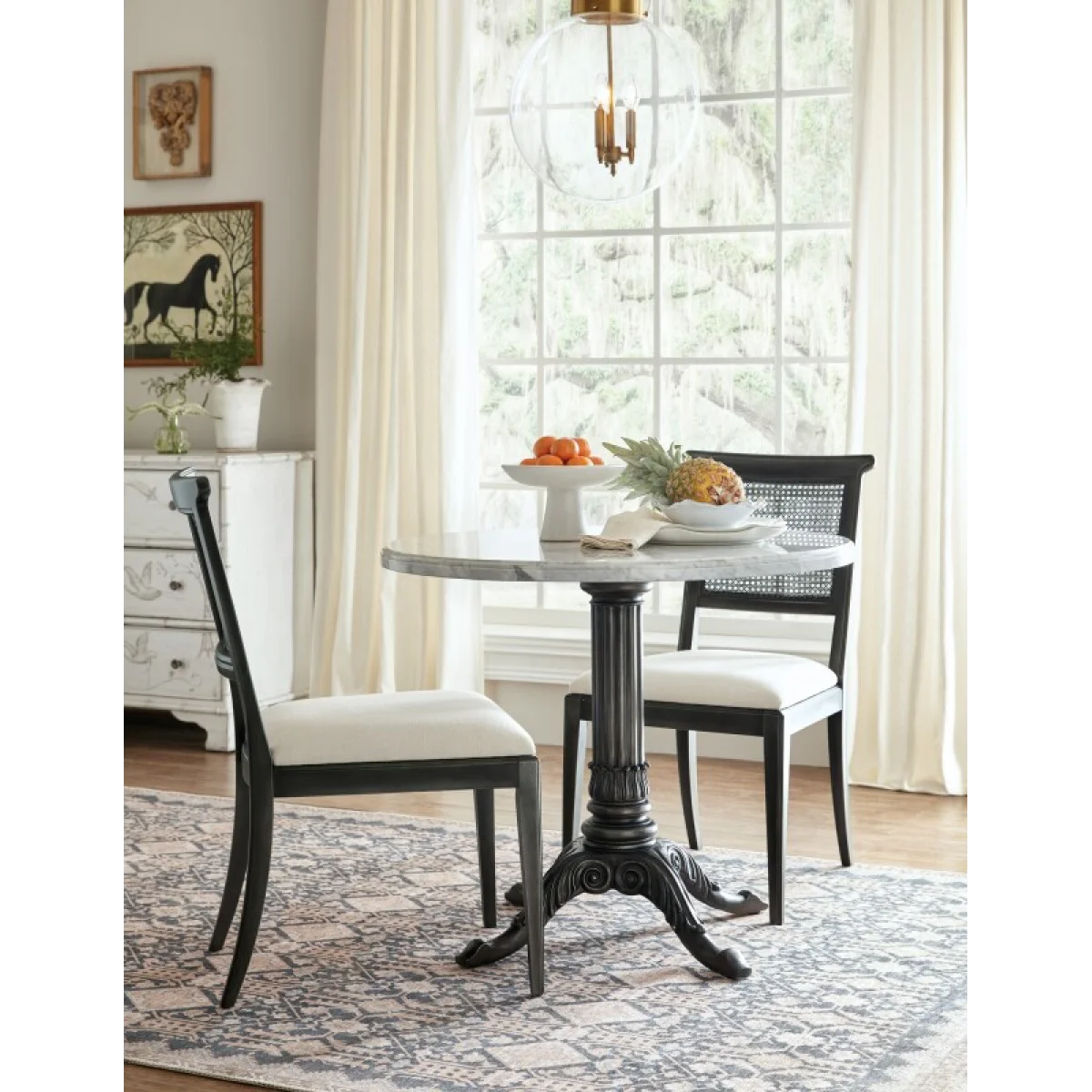 Charleston Upholstered Seat Side Chair Chairs & Benches Beige 9