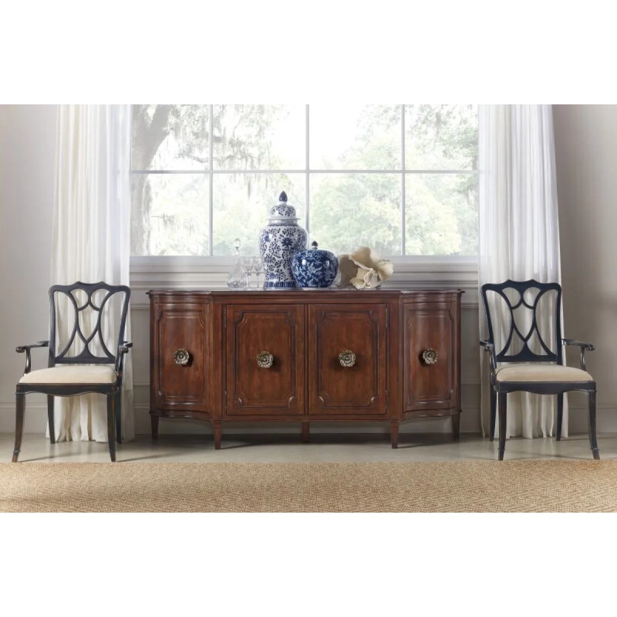 Charleston Four-Door Buffet Dining Storage Brown 10