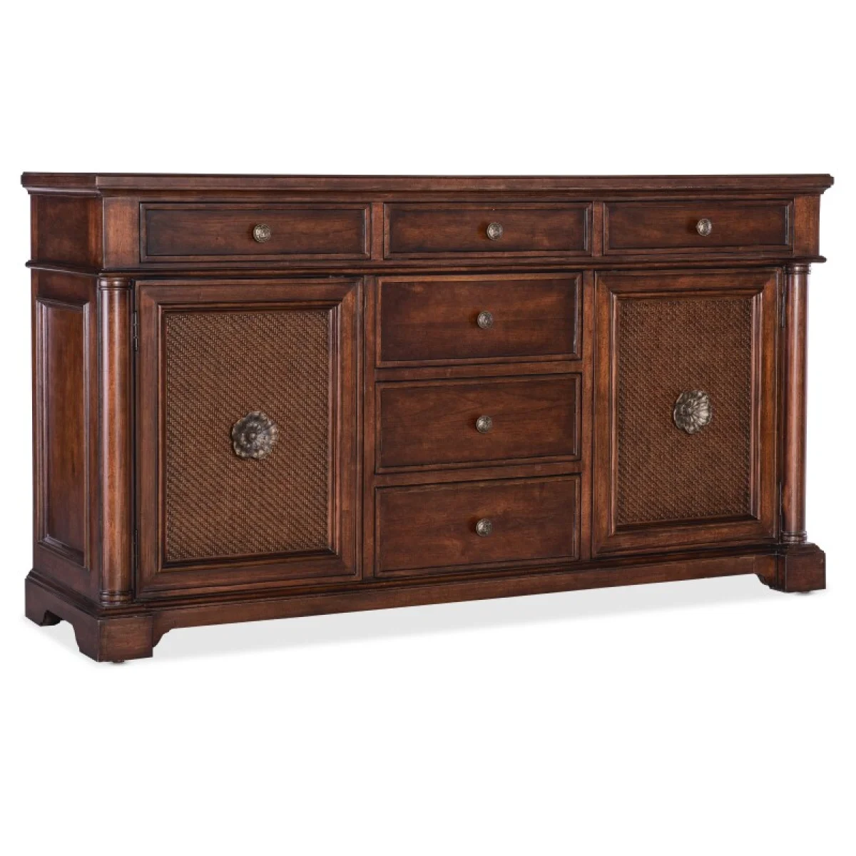 Charleston Two Door-Six Drawer Buffet Dining Storage Brown 4