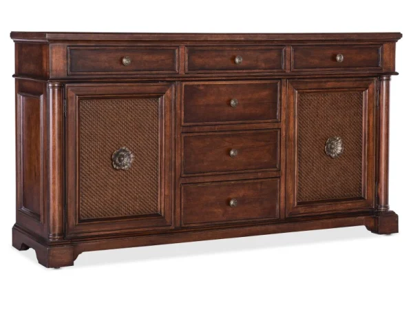 Charleston Two Door-Six Drawer Buffet Dining Storage Brown