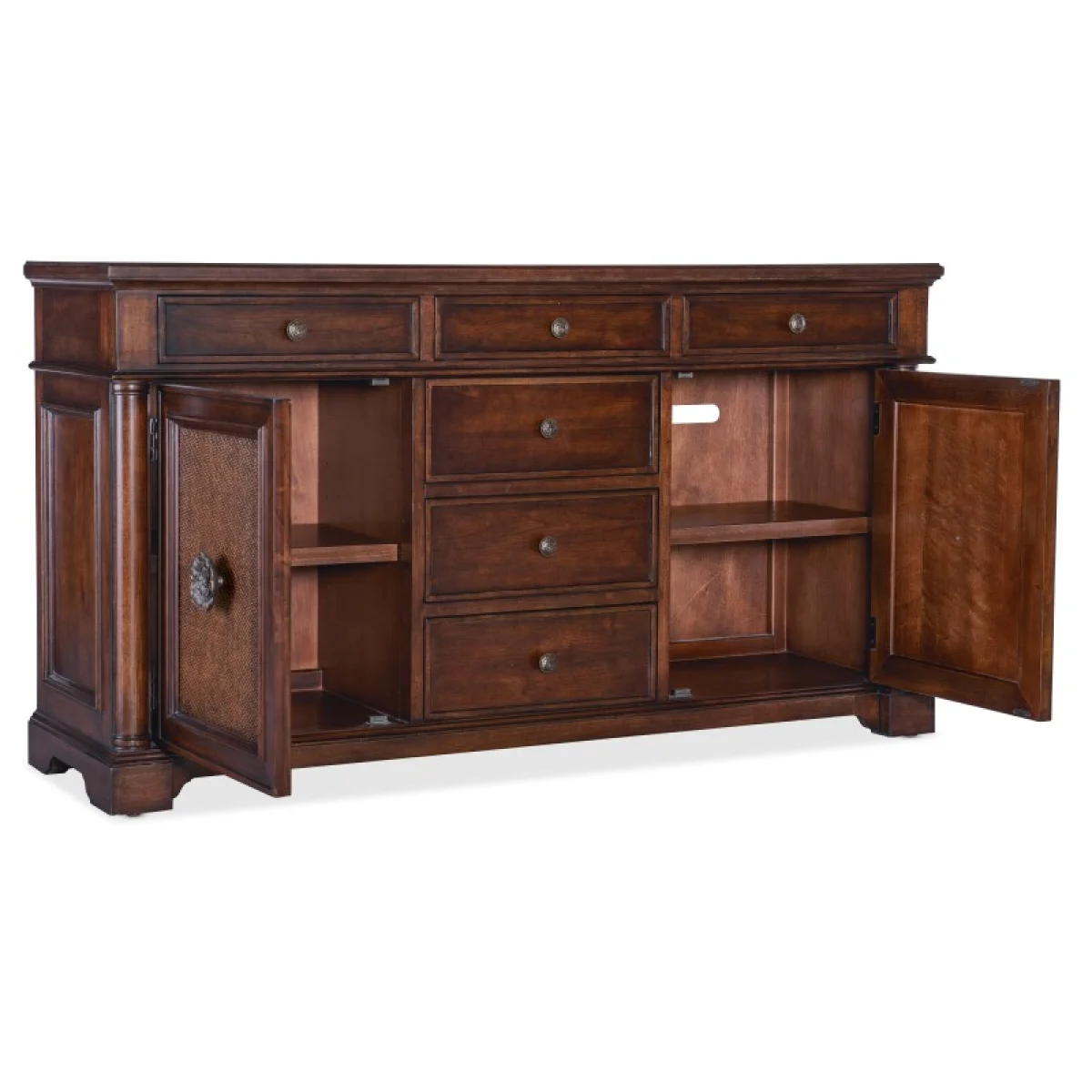 Charleston Two Door-Six Drawer Buffet Dining Storage Brown 7