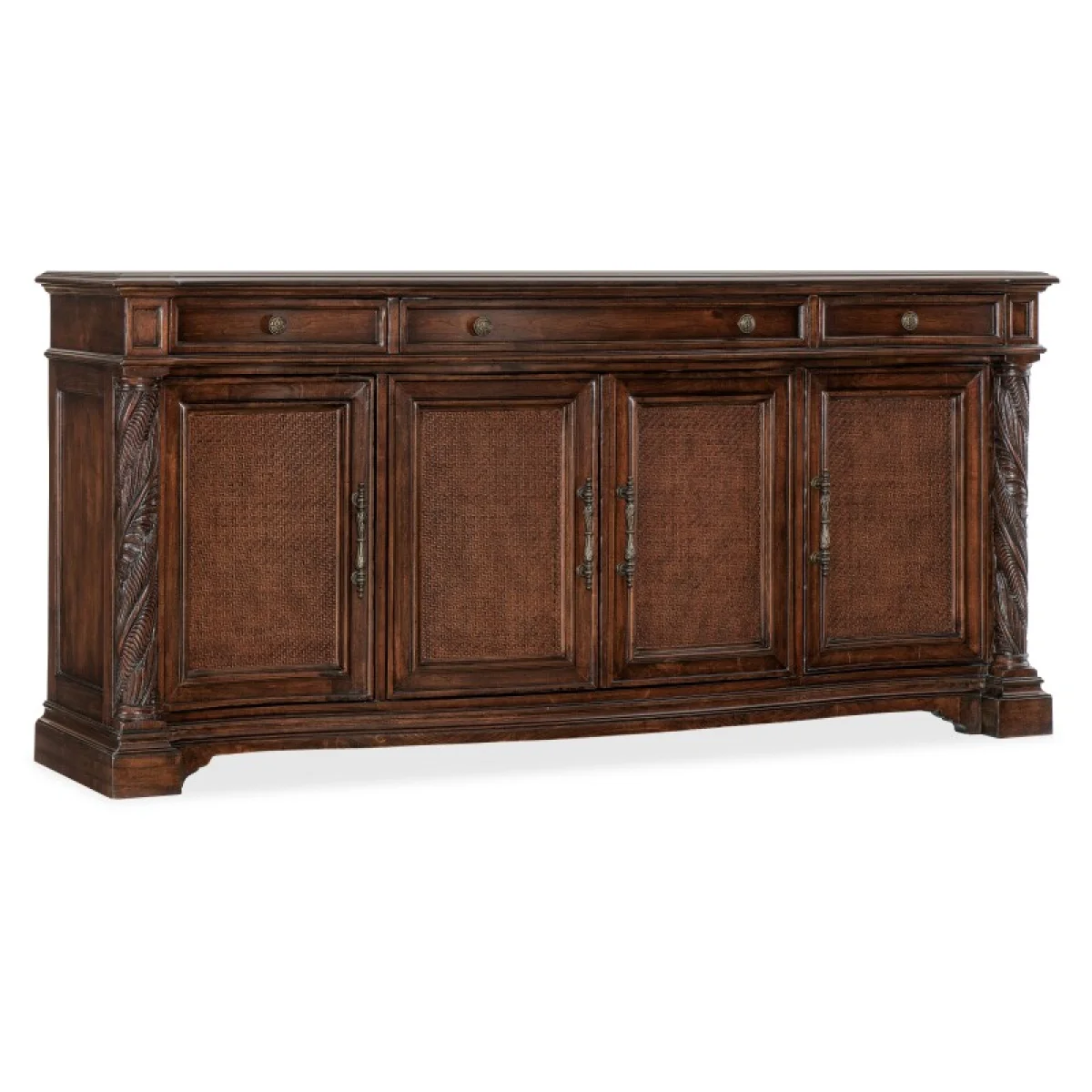 Charleston Four Door-Three Drawer Buffet Dining Storage Brown 4
