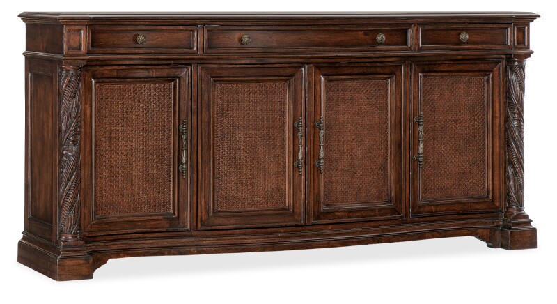 Charleston Four Door-Three Drawer Buffet Dining Storage Brown 4 Charleston Four Door-Three Drawer Buffet Dining Storage Brown 4