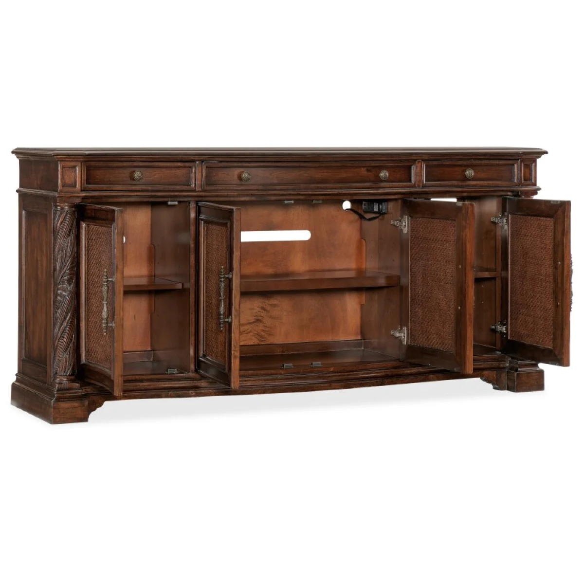 Charleston Four Door-Three Drawer Buffet Dining Storage Brown 6
