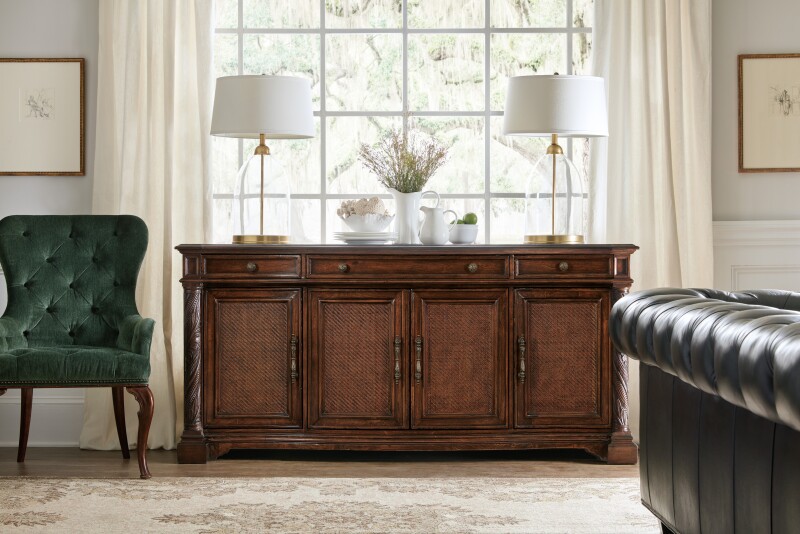 Charleston Four Door-Three Drawer Buffet Dining Storage Brown 11 Charleston Four Door-Three Drawer Buffet Dining Storage Brown 11