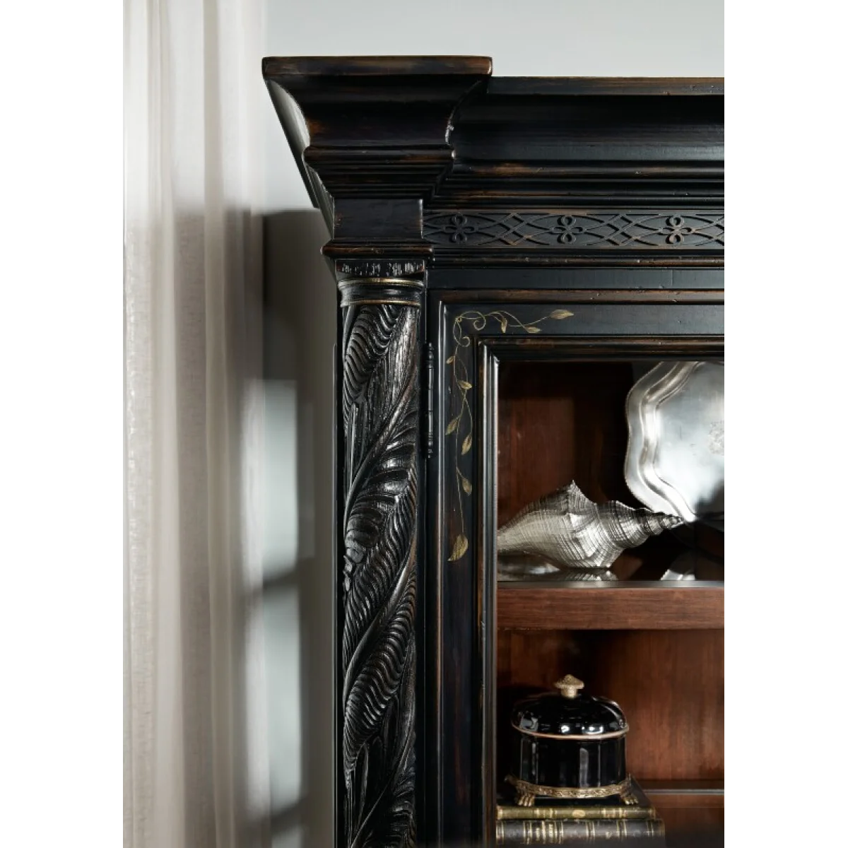 Charleston Display Cabinet Dining Storage black 6