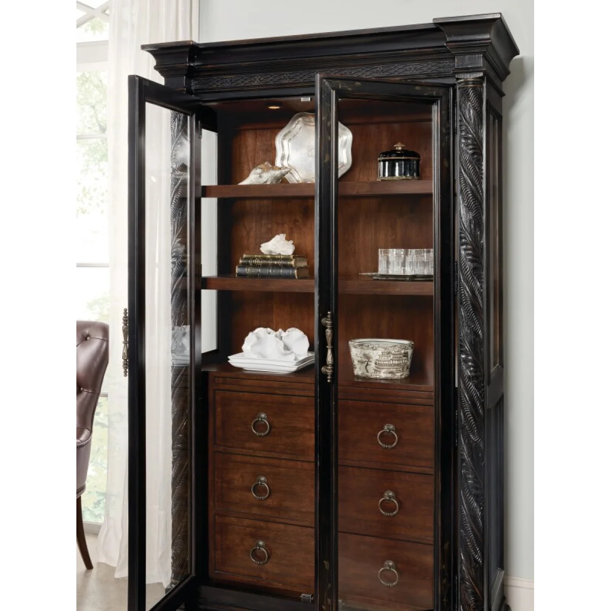 Charleston Display Cabinet Dining Storage black 7