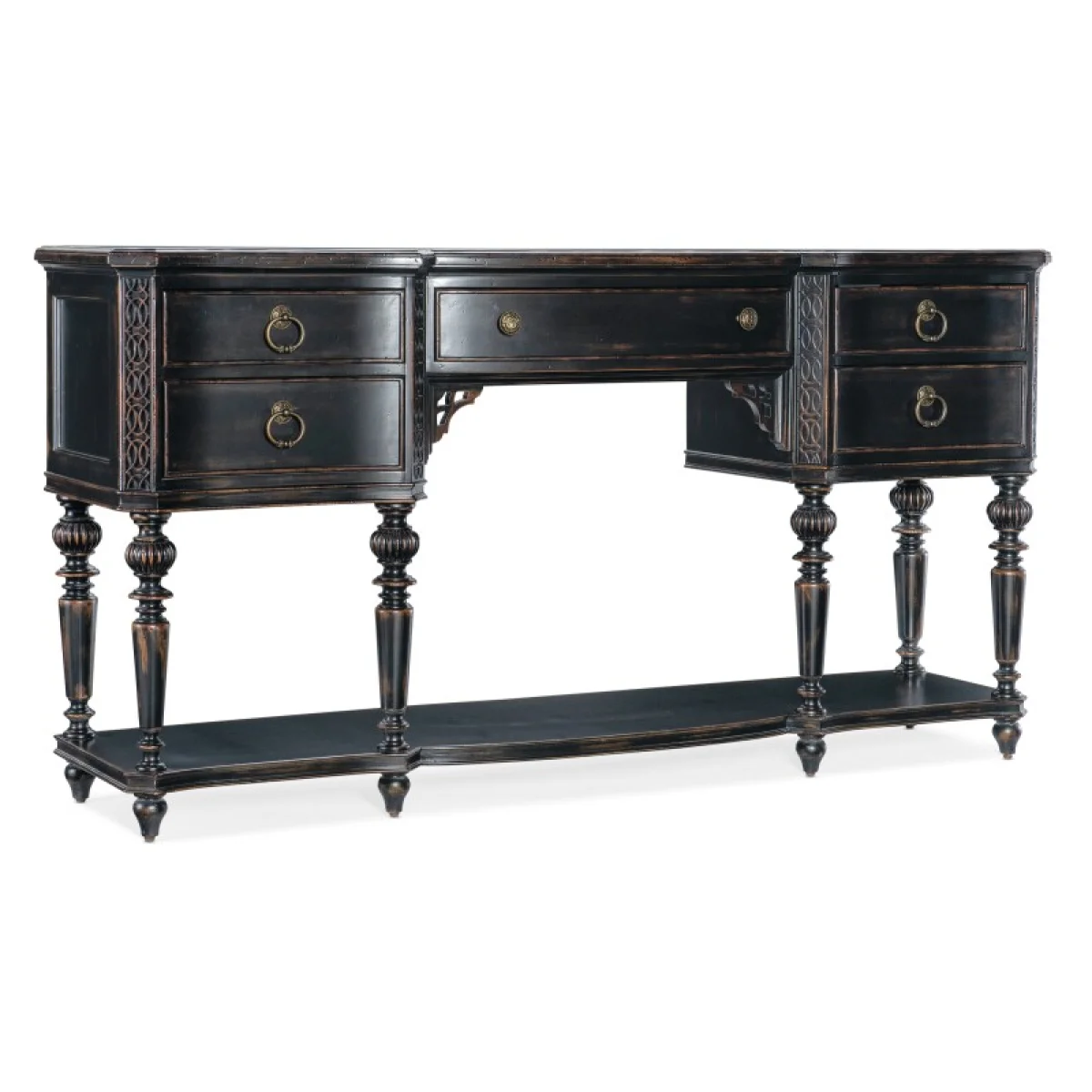 Charleston Five-Drawer Server Dining Storage black 4
