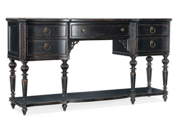 Charleston Five-Drawer Server Dining Storage black
