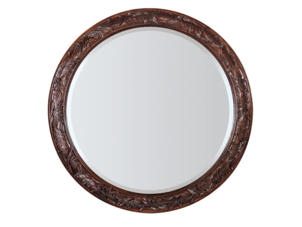 Charleston Round Mirror Bedroom Mirrors Brown