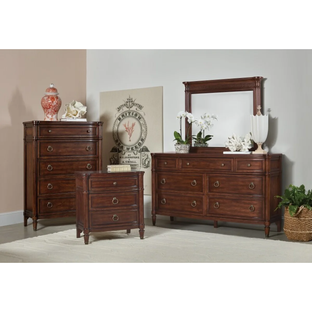 Charleston Five-Drawer Chest Chests Brown 8
