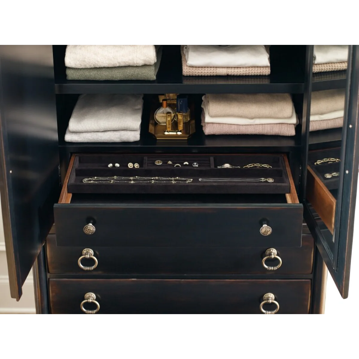 Charleston Jewelry Armoire Dressers black 14