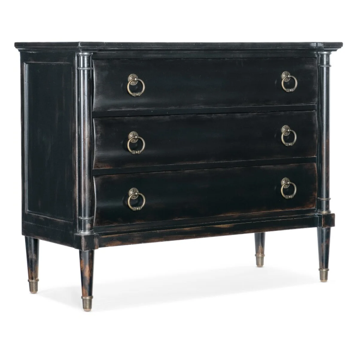 Charleston Three Drawer Chest – Armoire Base Dressers black 4