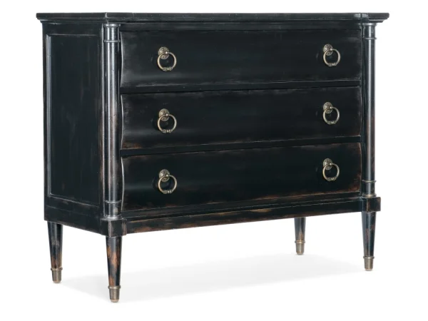 Charleston Three Drawer Chest – Armoire Base Dressers black