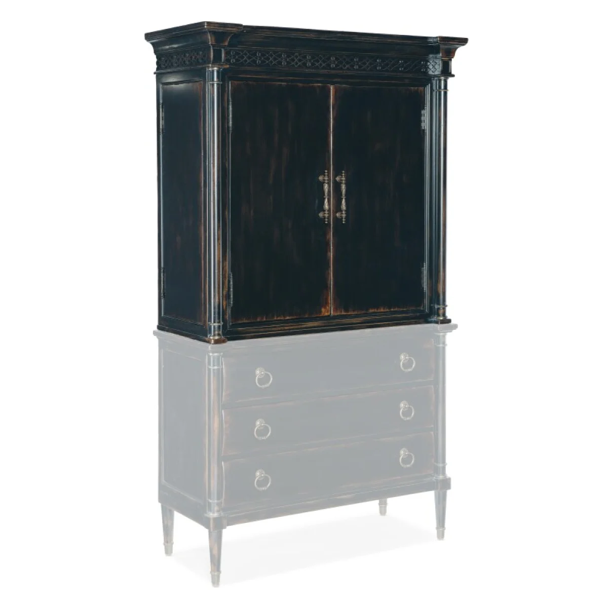 Bedroom Charleston Jewelry Armoire Top Dressers black 4
