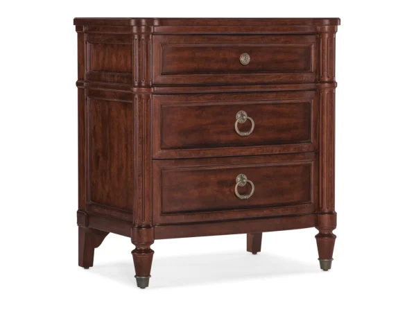 Charleston Three-Drawer Nightstand Nightstands Brown