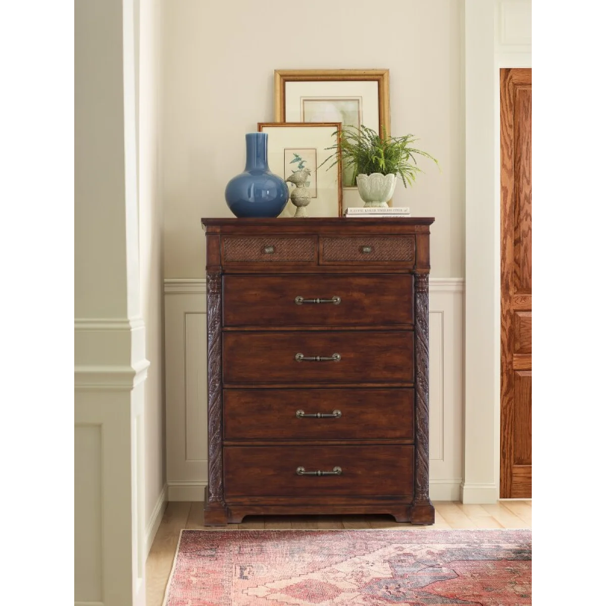 Charleston Six-Drawer Chest Chests Brown 8