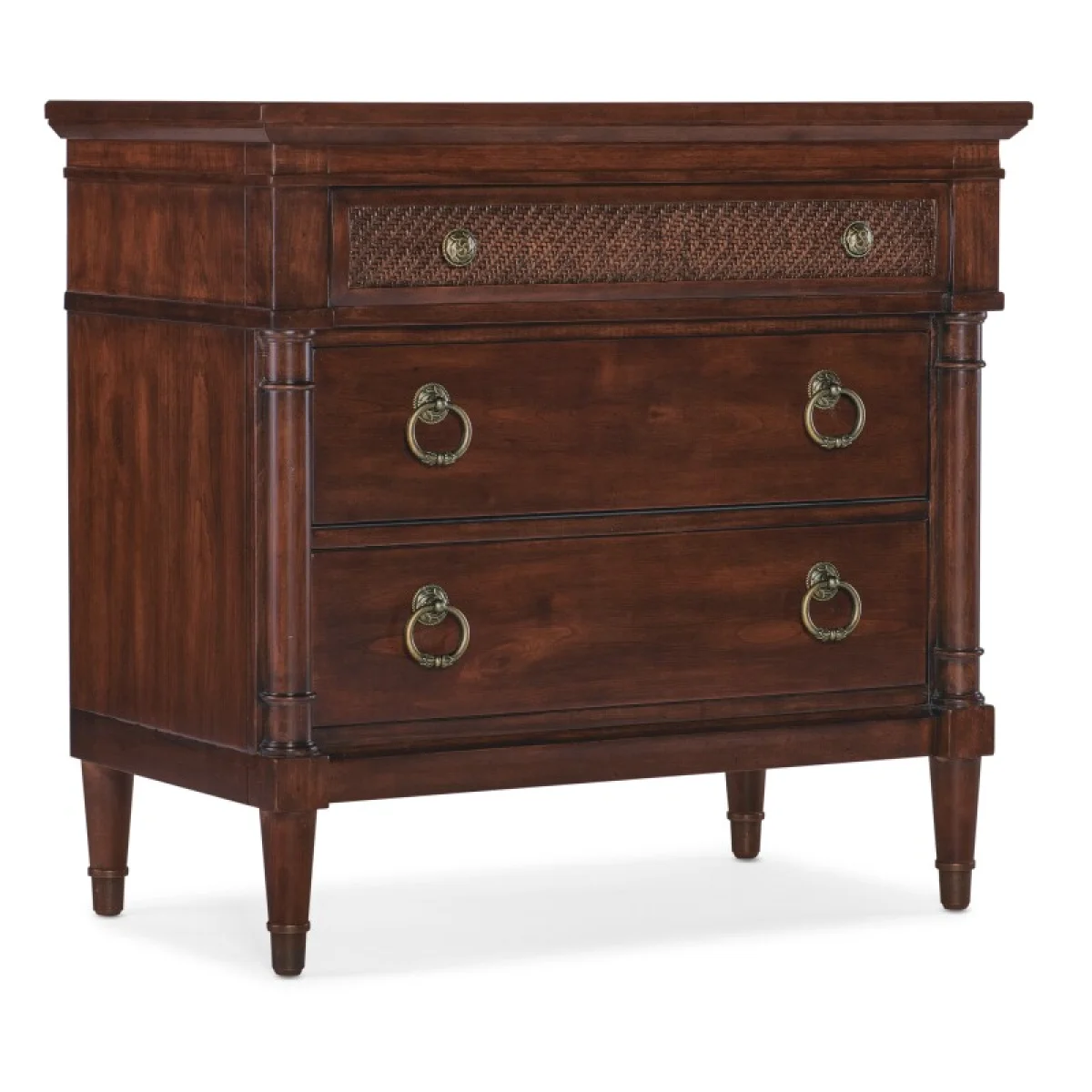 Charleston Three-Drawer Nightstand Nightstands Brown 4